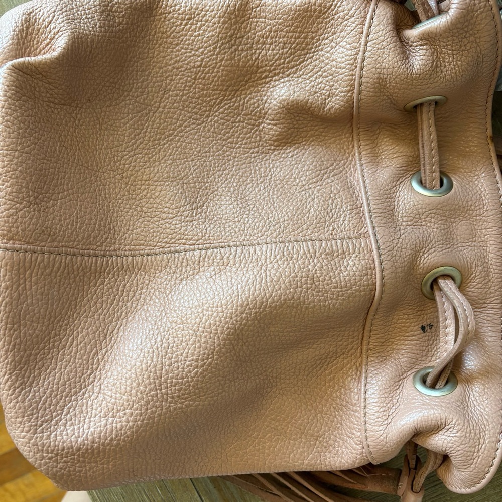 Coach and Four Pink Leather Crossbody Bucket Bag Tassels - Picture 9 of 12